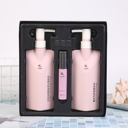 Finomon shampoo fragrance set three-piece nourishing conditioner moisturizing single bottle silicone-free shampoo new version