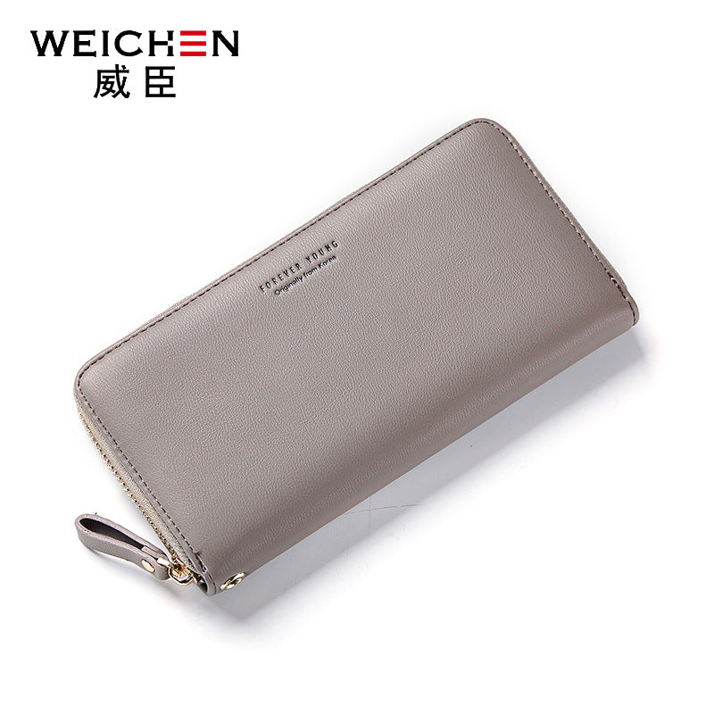 foreveryoung ladies wallet long zipper mobile phone bag fashion simple clutch bag pu coin purse wholesale 