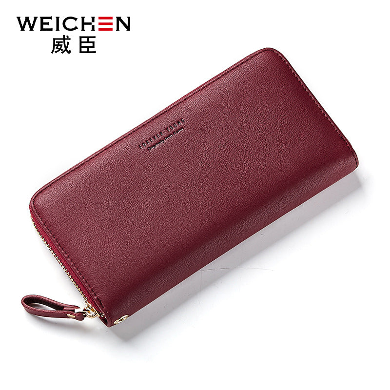 foreveryoung ladies wallet long zipper mobile phone bag fashion simple clutch bag pu coin purse wholesale 