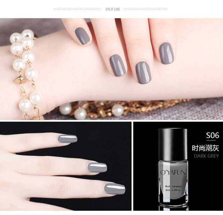 Ou Yafei no-bake water-based nail polish nude color peelable nail polish glue odorless wine red Morandi color