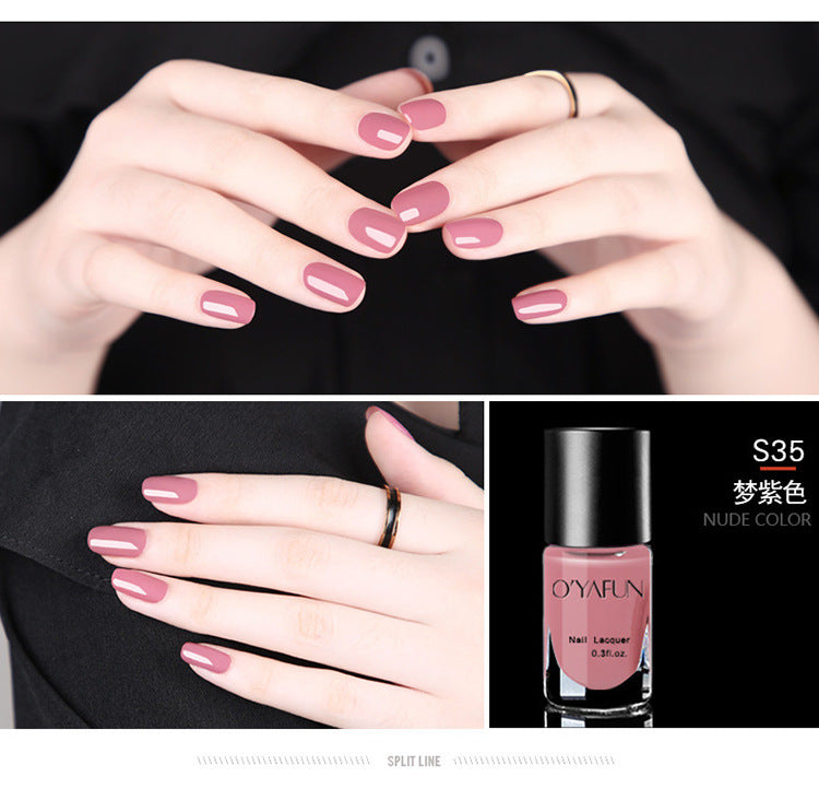 Ou Yafei no-bake water-based nail polish nude color peelable nail polish glue odorless wine red Morandi color