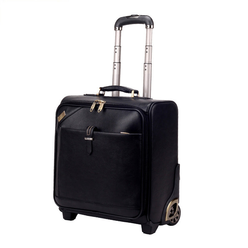 Genuine cowhide trolley case business suitcase for men 16 inch password boarding case for women 20 inch suitcase leather suitcase 