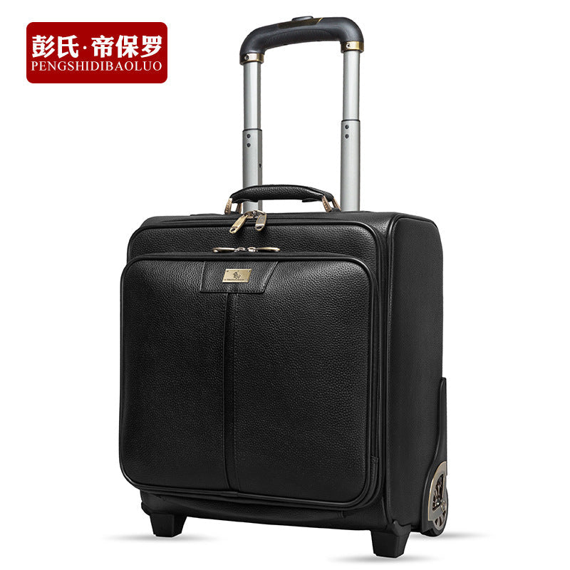 Genuine cowhide trolley case business suitcase for men 16 inch password boarding case for women 20 inch suitcase leather suitcase 