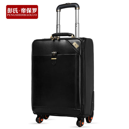 Genuine cowhide trolley case business suitcase for men 16 inch password boarding case for women 20 inch suitcase leather suitcase 