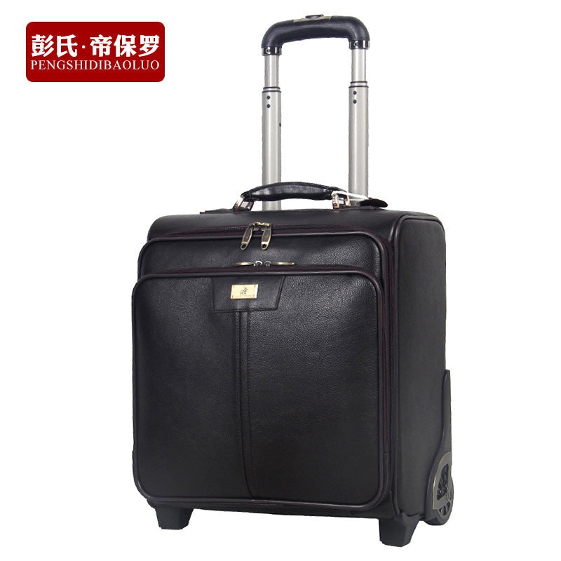 Genuine cowhide trolley case business suitcase for men 16 inch password boarding case for women 20 inch suitcase leather suitcase 