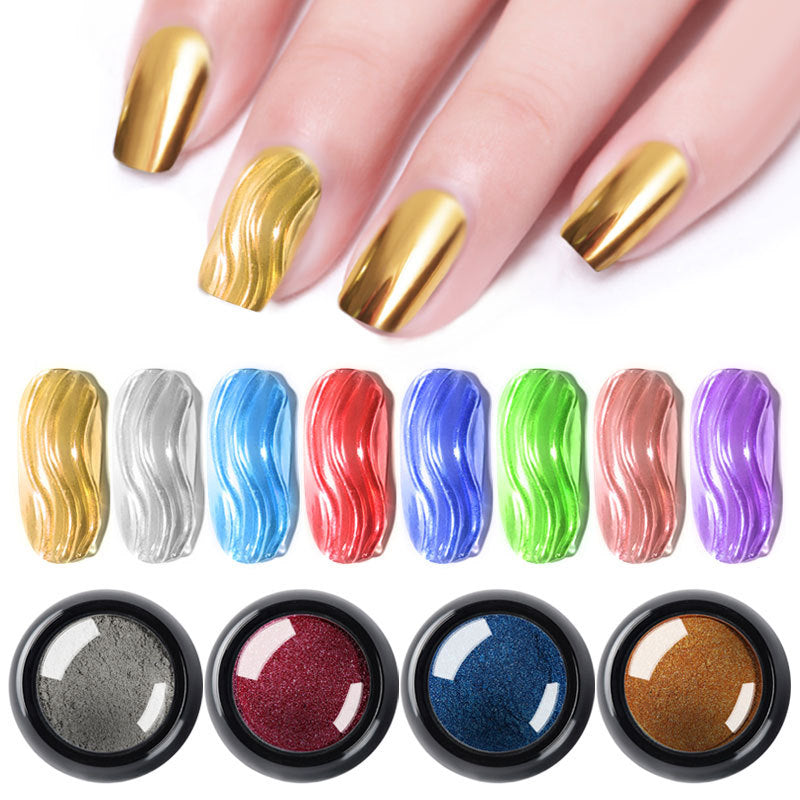 Cross-border manicure titanium gold powder vibrato mirror powder pure color electroplating magic mirror powder manicure glitter powder MCB wholesale