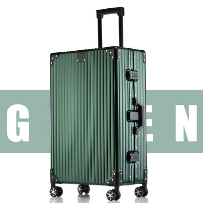 Aluminum-magnesium alloy trolley case universal wheel large suitcase men and women password box 28 boxes retro travel case 26 inches