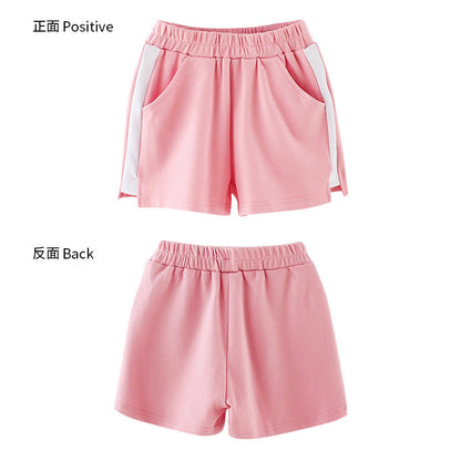 Girls cotton shorts 2024 new summer wear children's middle and large children's stylish shorts fashionable shorts outer wear hot pants trend