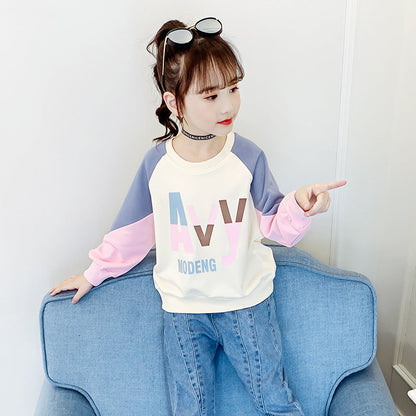 Girls Plush Sweatshirt 2024 New Winter Clothes Stylish Children's Thickened Fashion Pullover Jacket Tops