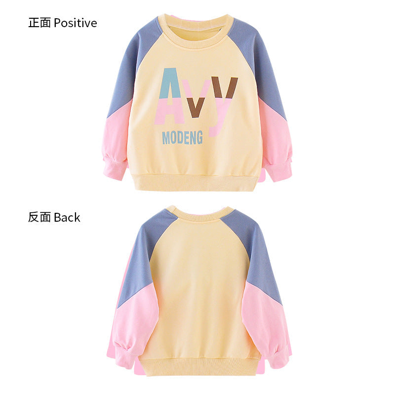 Girls Plush Sweatshirt 2024 New Winter Clothes Stylish Children's Thickened Fashion Pullover Jacket Tops