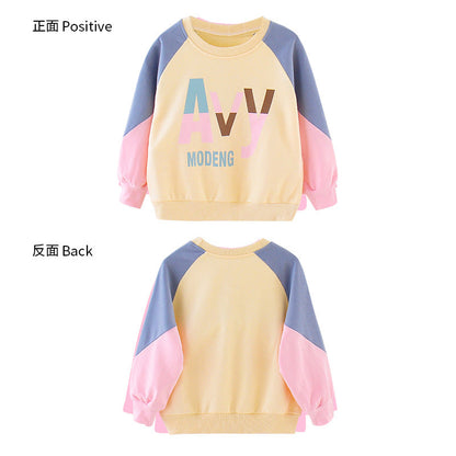 Girls Plush Sweatshirt 2024 New Winter Clothes Stylish Children's Thickened Fashion Pullover Jacket Tops