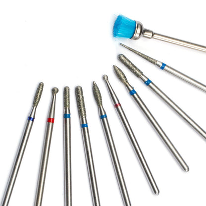 10 ដើម nail drill bits ពណ៌ ទីតាញ៉ូម គ្រឿងម៉ាស៊ីន កិនក្បាល ប៉ូលាក្រចក ក្រចក