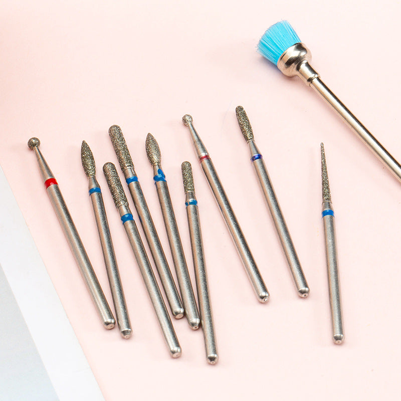 10 ដើម nail drill bits ពណ៌ ទីតាញ៉ូម គ្រឿងម៉ាស៊ីន កិនក្បាល ប៉ូលាក្រចក ក្រចក