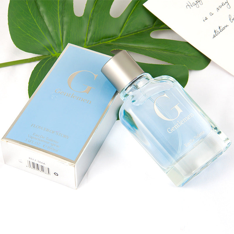 Douyin's popular Flower Story ទឹកអប់បុរស Woody Aquatic Fragrance Large Bottle Light Fragrance Cologne 100ml 