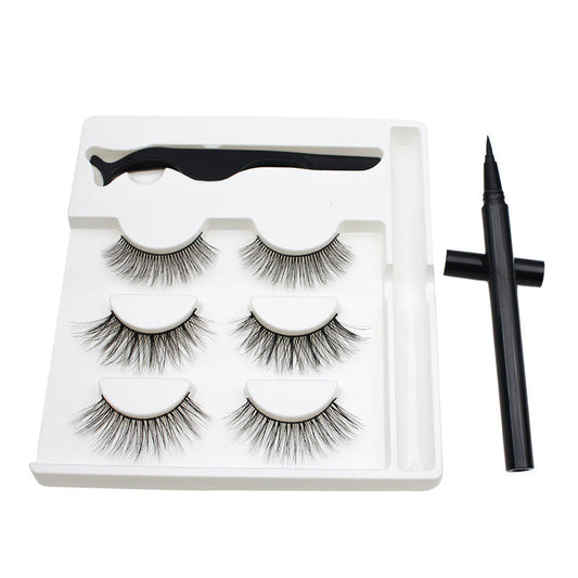 DINGSEN Sticky Eyeliner Set False Eyelashes Thick Natural Eyelashes