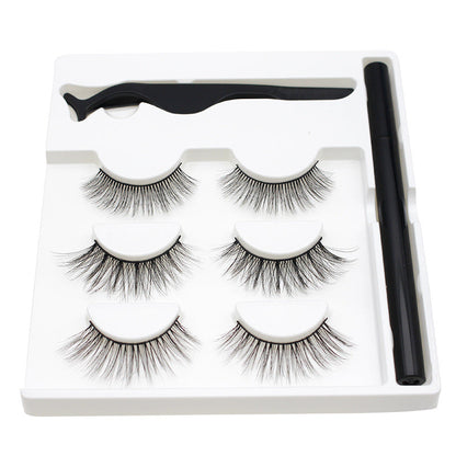 DINGSEN Sticky Eyeliner Set False Eyelashes Thick Natural Eyelashes