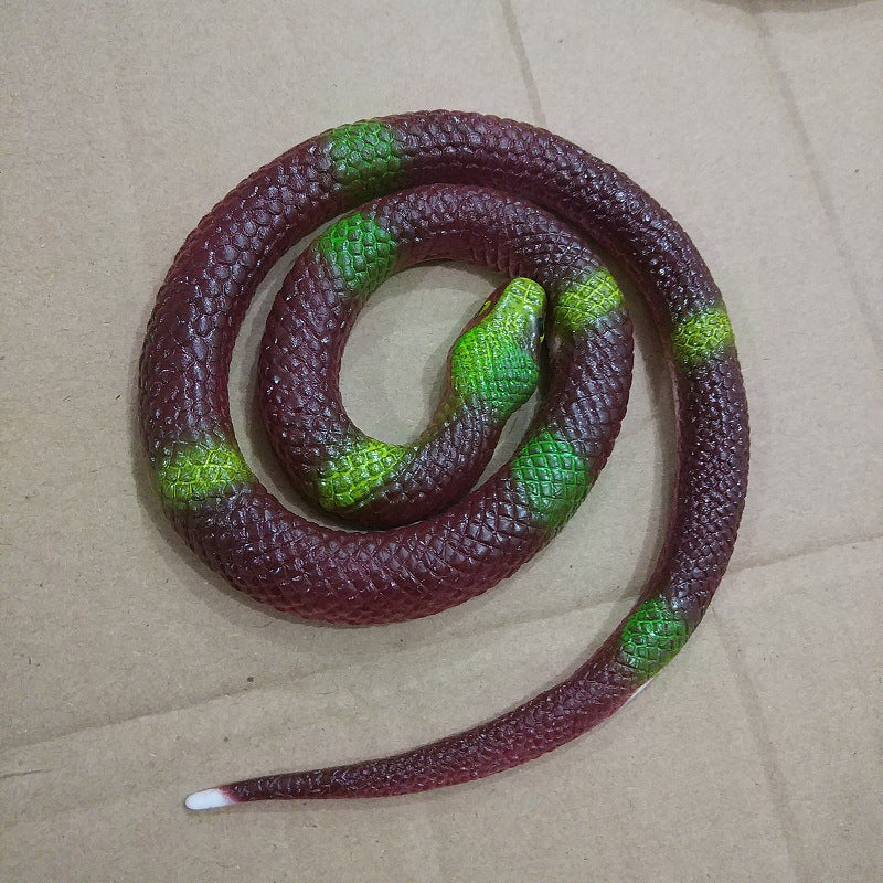 Rubber snake 75cm toy snake hot sale simulation tricky scary toy creative soft rubber snake stall toy lizard