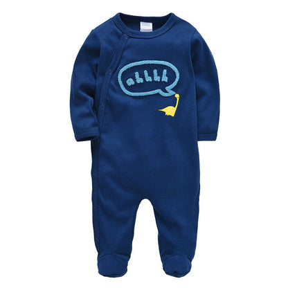 Infant and toddler clothing baby2024 autumn new long-sleeved cartoon newborn clothes baby jumpsuit