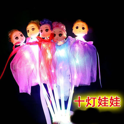 New luminous flash fairy stick flash stick children's luminous toys stall drainage wave ball star air ball magic wand