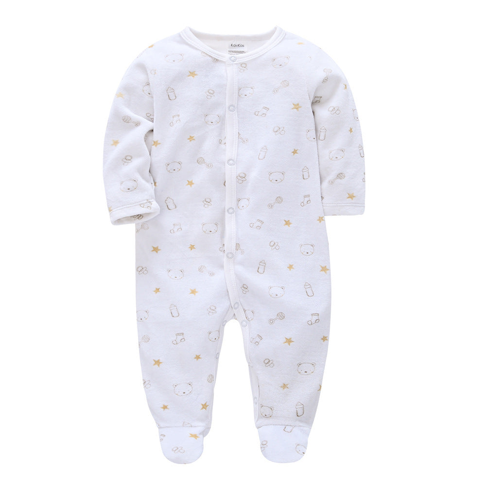 Infant and toddler clothing baby2024 autumn new long-sleeved cartoon newborn clothes baby jumpsuit