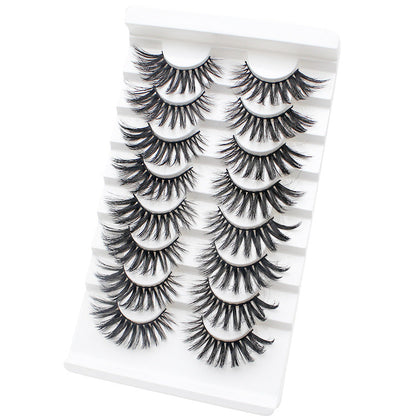 DINGSEN cross-border source factory false eyelashes 8 pairs thick natural eyelashes large quantity LOGO