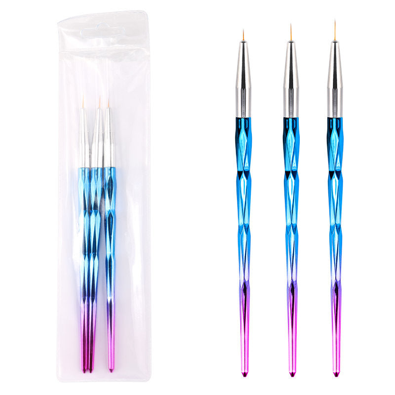 3 Gradient Gold Fishtail Line Pens Nail Art Drawing Line Pens Drawing Pens Small Brush Painting Pen Set