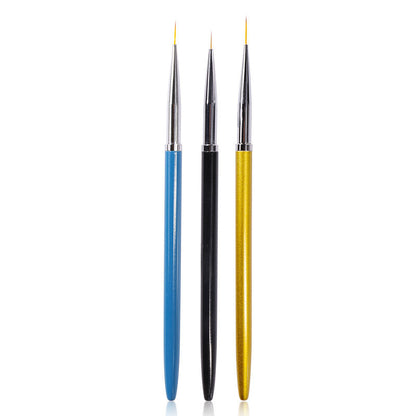 3 Gradient Gold Fishtail Line Pens Nail Art Drawing Line Pens Drawing Pens Small Brush Painting Pen Set