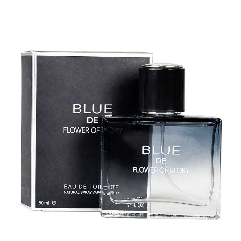 Internet celebrity hit blue men's perfume fresh and lasting fragrance cologne light fragrance 50ml factory direct sales wholesale 