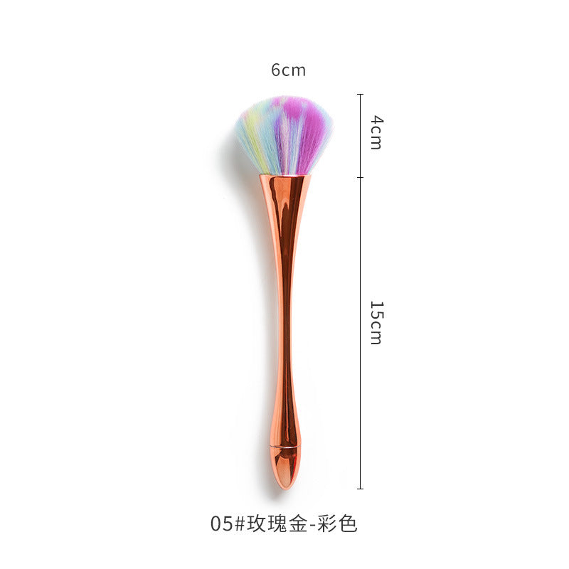 Nail dust brush pink rose flower shaped brush multifunctional nail trimming cleaning brush loose powder brush blush brush