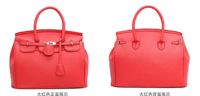 2024 Autumn and Winter Foreign Trade Women's Bags European and American Fashion Bags Lychee Pattern Platinum Bag Lock Large Capacity Handbags in Stock 