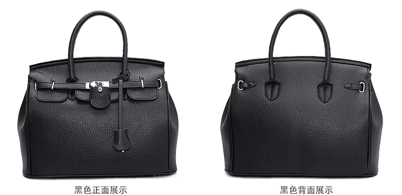 2024 Autumn and Winter Foreign Trade Women's Bags European and American Fashion Bags Lychee Pattern Platinum Bag Lock Large Capacity Handbags in Stock 