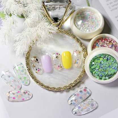 Zhifei nail art mixed color round sequins 6 colors mixed size candy color mixed colorful round nail art sequins