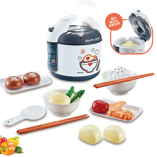 Simulation voice spray rice cooker meal children's play house kitchen toy 21-piece set cooking cooking simulation home appliances