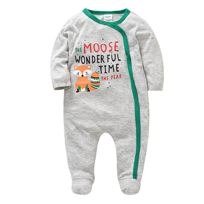 Infant and toddler clothing baby2024 autumn new long-sleeved cartoon newborn clothes baby jumpsuit