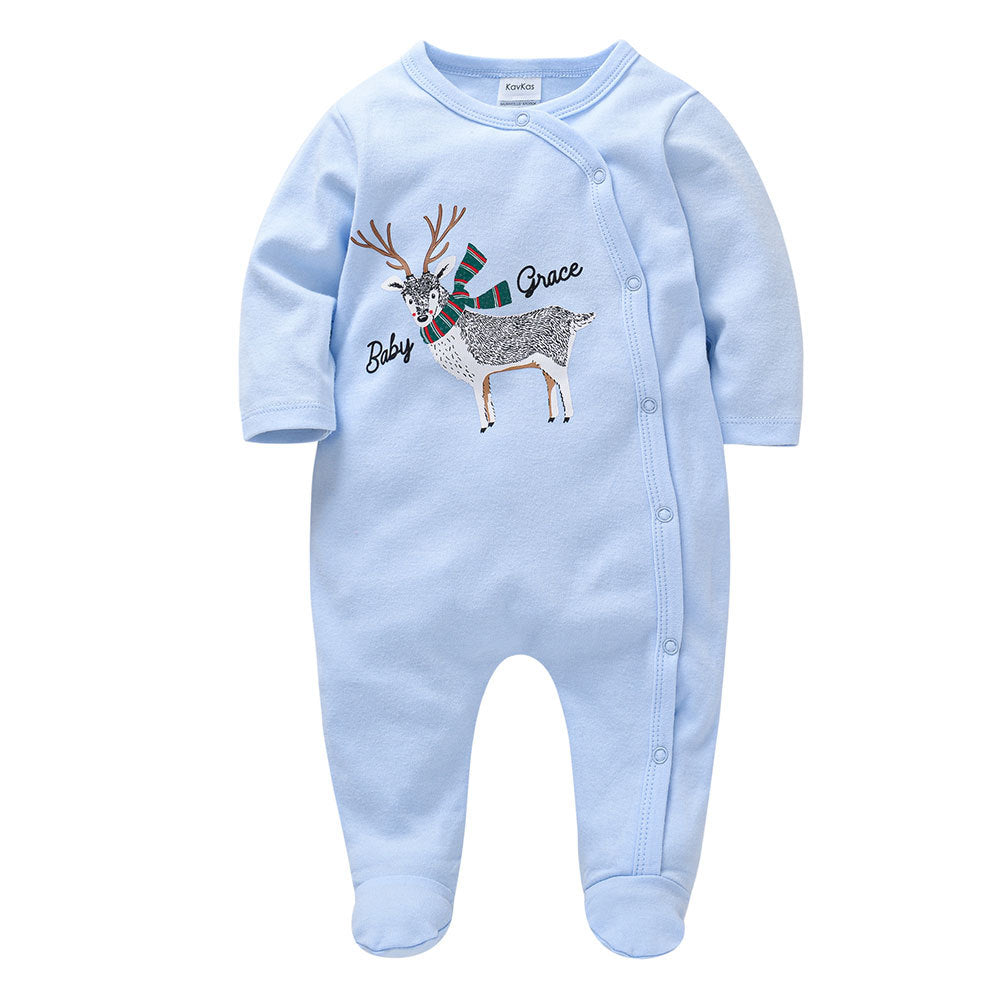 Infant and toddler clothing baby2024 autumn new long-sleeved cartoon newborn clothes baby jumpsuit