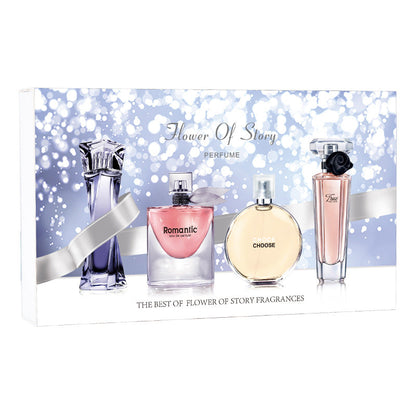 Live broadcast of the hot-selling women's perfume gift box four-piece set of perfume long-lasting light fragrance fresh Douyin Kuaishou one piece delivery 