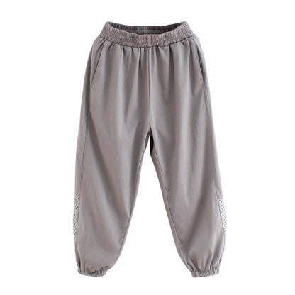 Girls anti-mosquito pants 2024 new summer wear cropped pants stylish girl children's pants fashionable medium and large children's casual pants