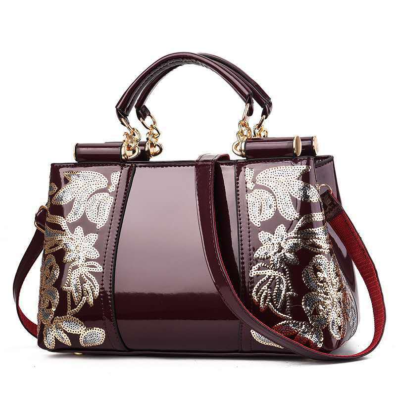 Bags for women 2024 new fashion patent leather mother's bag European and American bright leather atmospheric handbags shoulder messenger bag trendy 