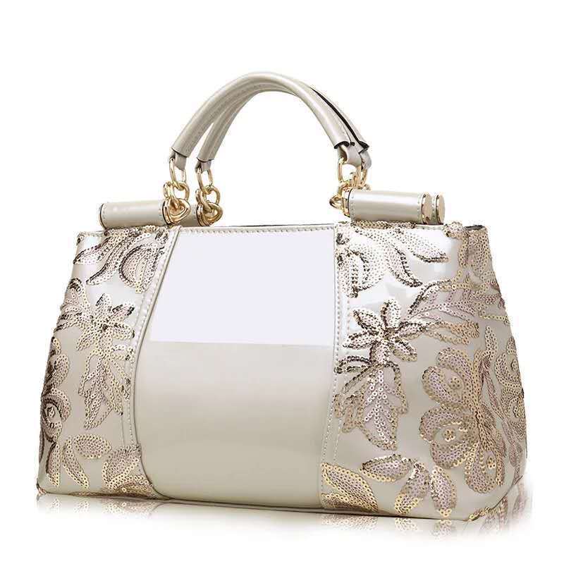 Bags for women 2024 new fashion patent leather mother's bag European and American bright leather atmospheric handbags shoulder messenger bag trendy 