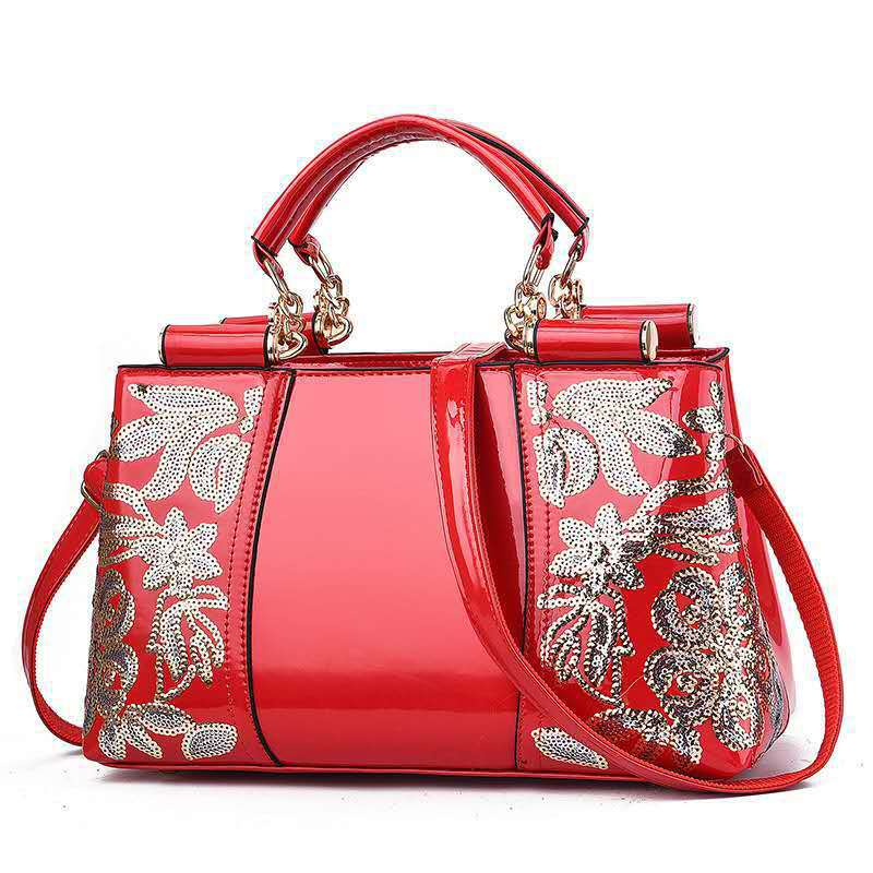 Bags for women 2024 new fashion patent leather mother's bag European and American bright leather atmospheric handbags shoulder messenger bag trendy 