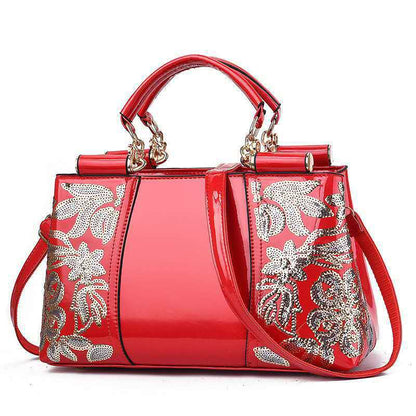 Bags for women 2024 new fashion patent leather mother's bag European and American bright leather atmospheric handbags shoulder messenger bag trendy 