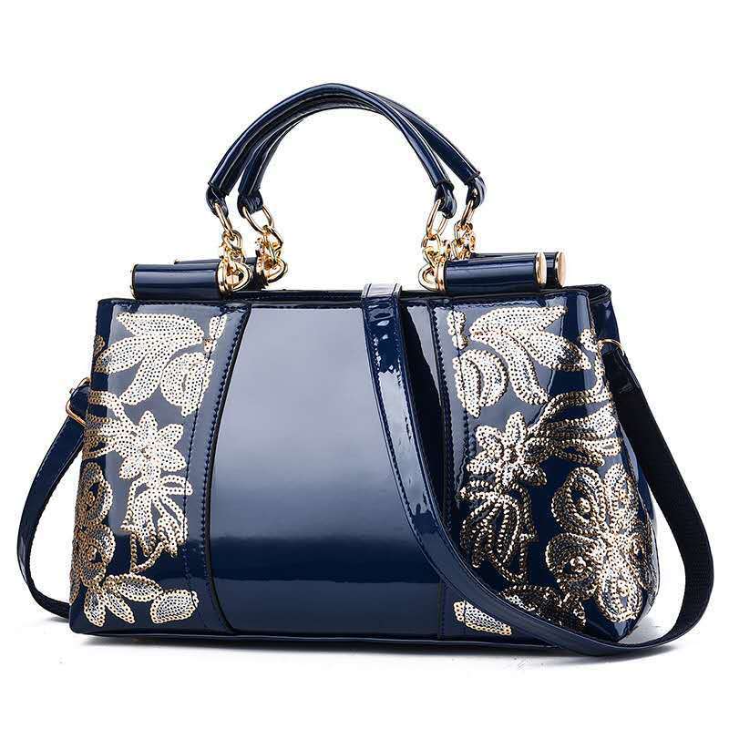 Bags for women 2024 new fashion patent leather mother's bag European and American bright leather atmospheric handbags shoulder messenger bag trendy 