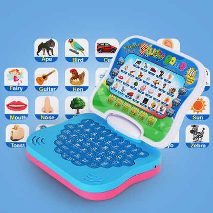 Cartoon multi-function computer mini folding Chinese and English learning machine music repeater educational early childhood toys 