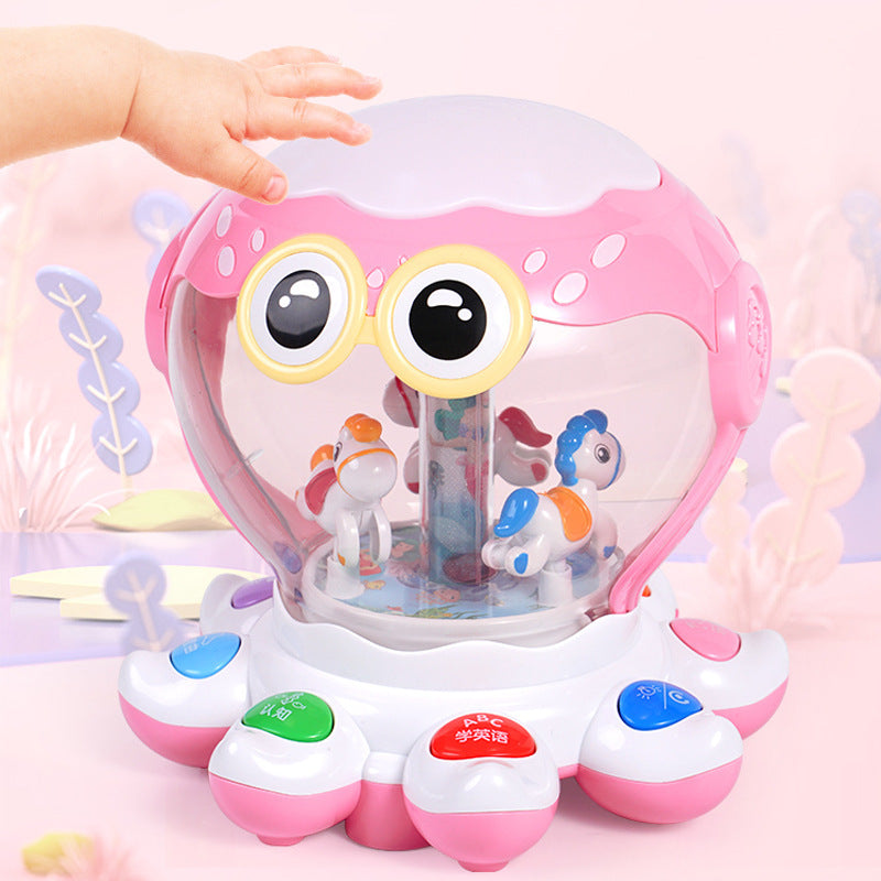 Polaroid fantasy ocean music octopus hand drum children's early education enlightenment learning to crawl toy English enlightenment early education machine