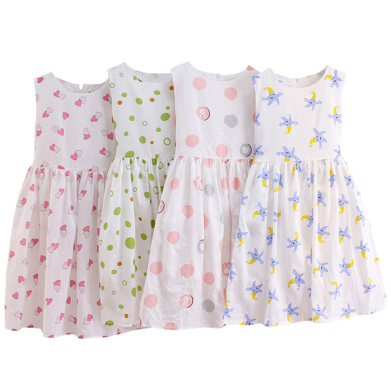 Children's suspender skirt 2024 new summer girls dress cotton girl Korean version princess dress floral vest skirt