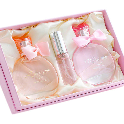 Perfume for women set, fresh and lasting floral and fruity fragrance, charming aroma, student gift, one-piece perfume gift box 