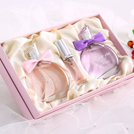 Perfume for women set, fresh and lasting floral and fruity fragrance, charming aroma, student gift, one-piece perfume gift box 