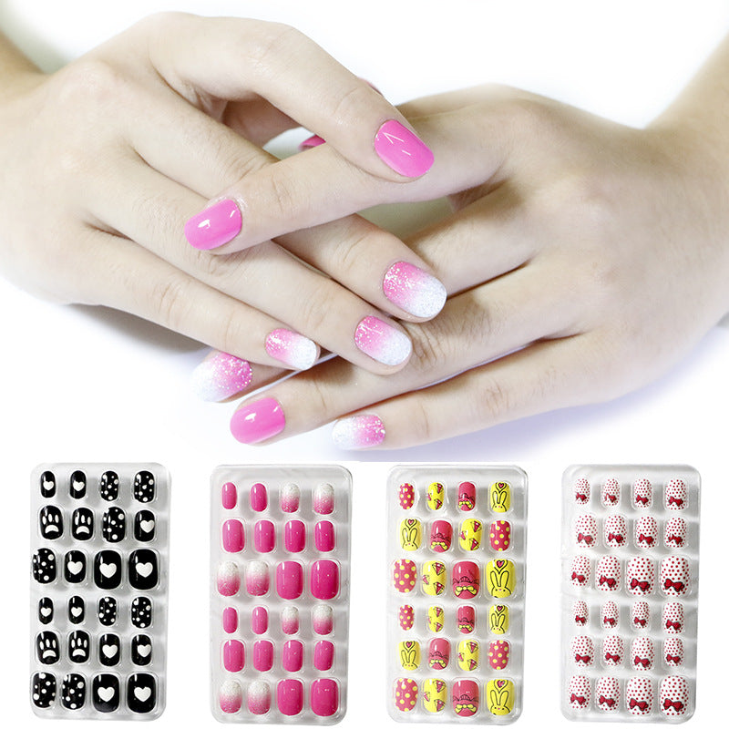 Zhifei nail art 24 pieces bagged wearable wearable nail pieces finished nail art children's nail art finished nail pieces