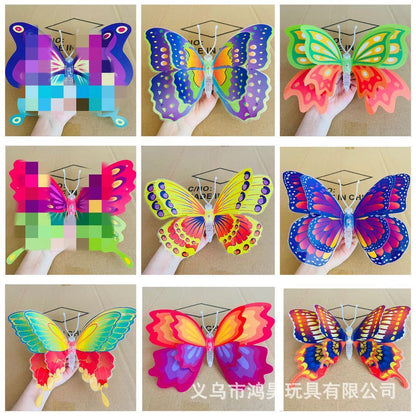 Internet celebrity hot flash butterfly with colorful wings moving handheld luminous butterfly Kuaishou Douyin toy wholesale