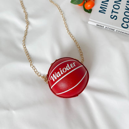 Fashion personality men and women baby coin bag new style basketball small round bag street hip-hop boy crossbody bag 